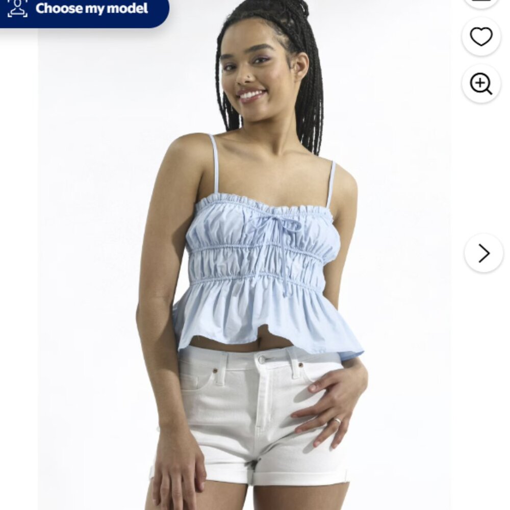 NWT No Boundaries Peplum Cami powder blue size XS (0-2)
